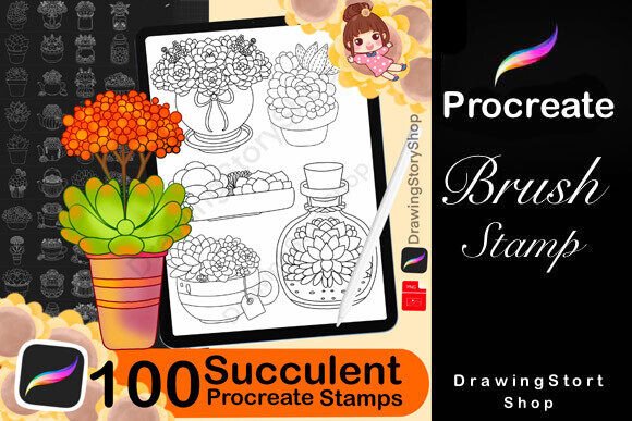 100 Procreate Succulents Stamp Brushes: Creative Tools for Digital Artists