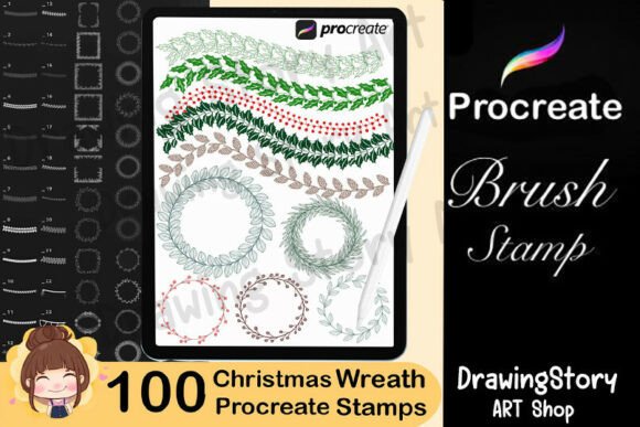 100 Wreath Line Procreate Brushes for Creative Digital Art