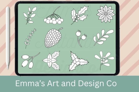 12 Christmas Foliage Procreate Brushes: A Must-Have Tool for Festive Digital Art