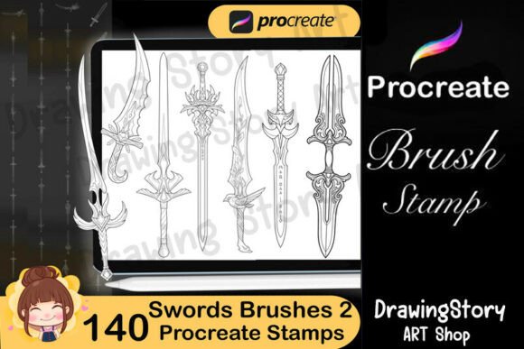 140 Sword Procreate Brushes Set2: A Digital Artist’s Guide to Fantasy and Tattoo Design
