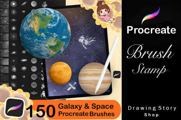 150 Procreate Galaxy Brushes Stamps: Unlock Creative Cosmic Art on Your iPad