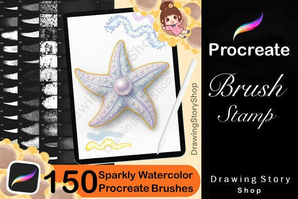 150 Procreate Sparkly Watercolor Brushes: A Creative Game-Changer for Digital Artists
