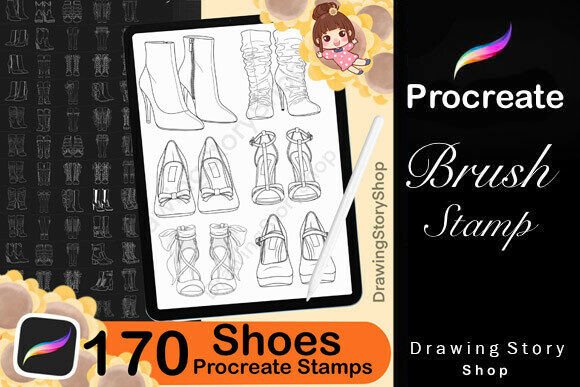170 Procreate Shoes Stamp Brushes: A Practical Resource for Digital Designers
