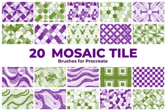 20 Mosaic Tile Brushes for Procreate: Elevating Digital Art with Strategic Design