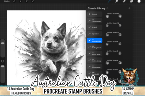 Australian Cattle Dog Procreate Brushes: Integrating Realistic Heeler Art into Creative Workflows
