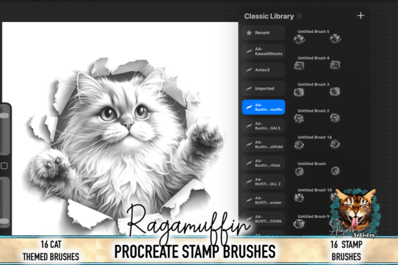 Bringing the Plush Charm of Ragamuffin Cats to Digital Art: A Deep Dive into Ragamuffin Cat Procreate Stamp Brushes