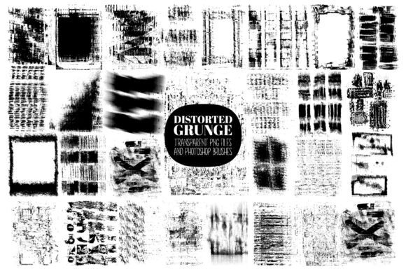 Discover the Gritty Charm of Distorted Grunge Clipart and Photoshop Brushes