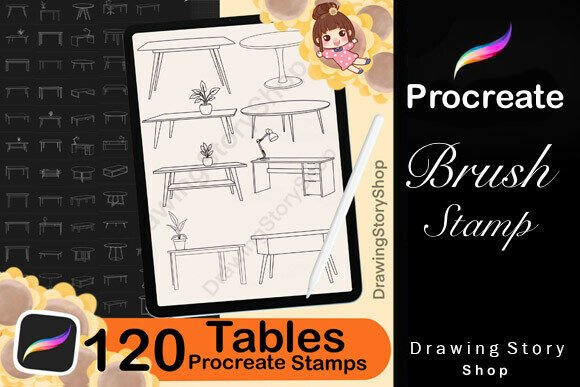 Enhancing Digital Art with 120 Procreate Tables Stamp Brushes