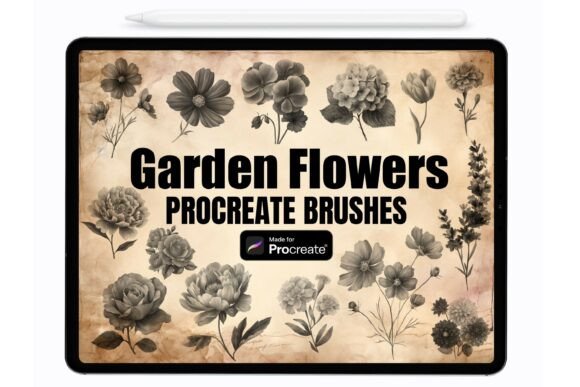Garden Flowers Procreate Stamps Brushes: A Practical Creative Tool for Digital Illustrators