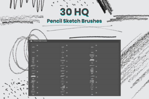 Pencil Sketch Brushes for Photoshop