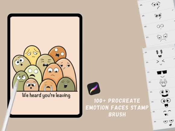 Procreate Emoji Emotion Stamp Brushes