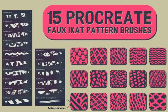 Procreate Faux Ikat Pattern Brushes