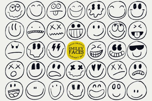 Smiley Faces Clipart and Brushes: Creative Solutions for Digital and Print Projects