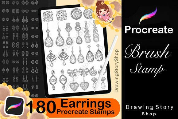 Unlock Your Creative Potential with 180 Procreate Earring Stamp Brushes