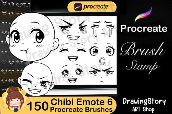 Unlocking Creativity: Exploring the 150 Procreate Chibi Emote Brushes Set6 for Digital Artists